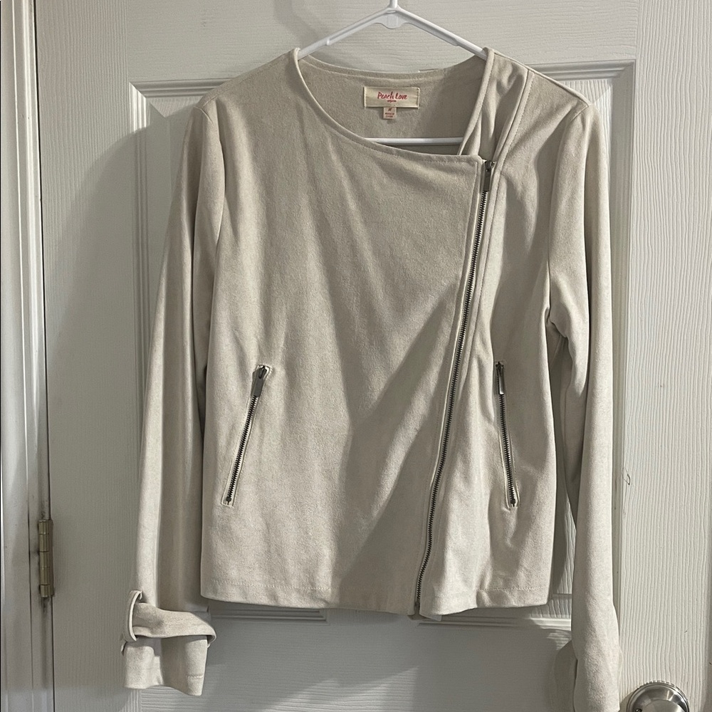 Peach Love California Cream Zip Jacket